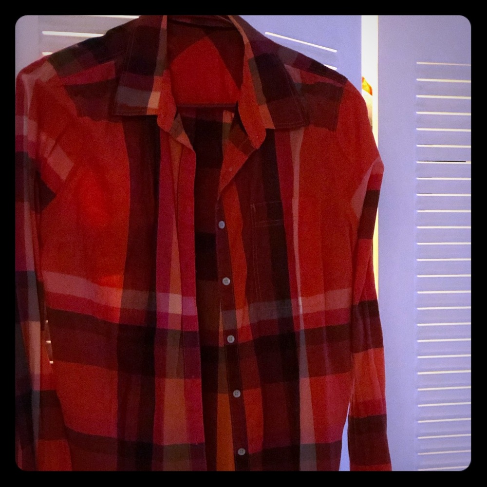 Old navy light west plaid button down shirt
